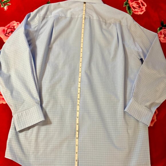 Jos. A. Bank Traveler Tailored Fit Blue Check Dress Shirt Men’s 15-33 Cotton - Picture 14 of 15